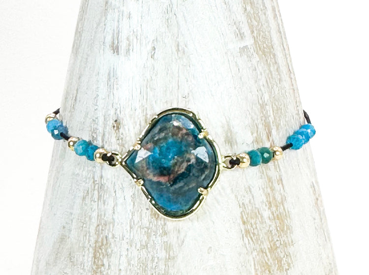 Bracelet PÉTALÉ Bleu vibrant - Apatite - MTFORJEL