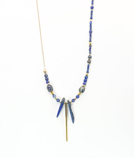 Collier SENSUALITA n°1 Bleu - Lapis Lazuli - MTFORJEL