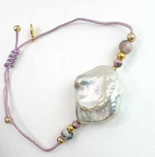 Bracelet RUVIZZA Rose pâle - Rhodonite et pierre de soleil - MTFORJEL