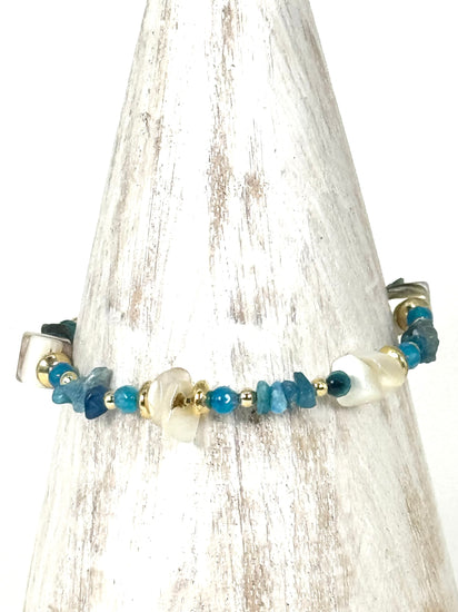 Bracelet LILI CUNCHI n°2 Bleu vibrant - Apatite - MTFORJEL