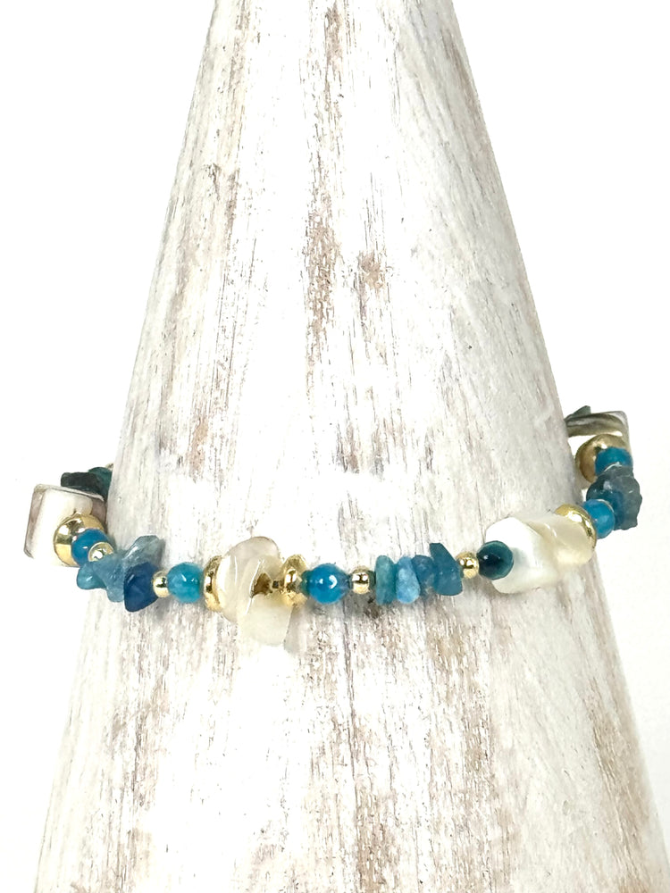 Bracelet LILI CUNCHI n°2 Bleu vibrant - Apatite - MTFORJEL