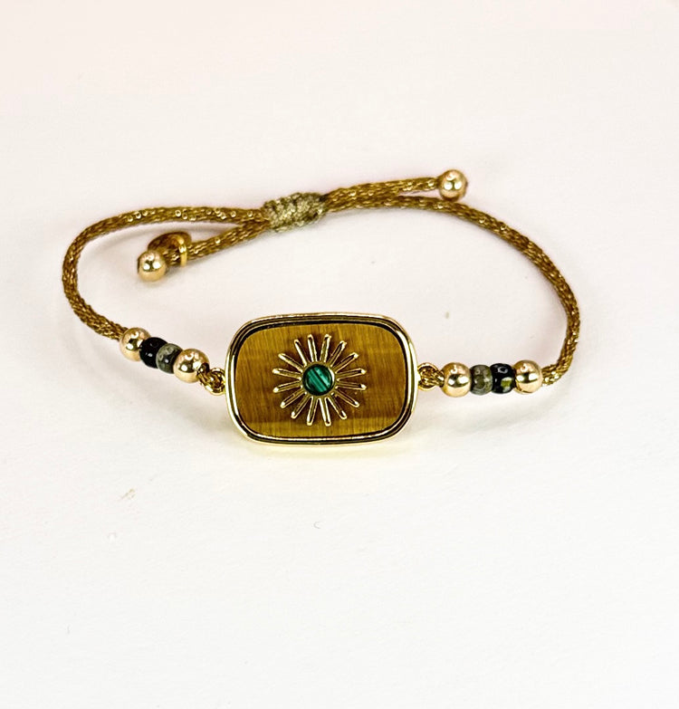 Bracelet USOLE Marron - Œil de tigre et malachite - MTFORJEL