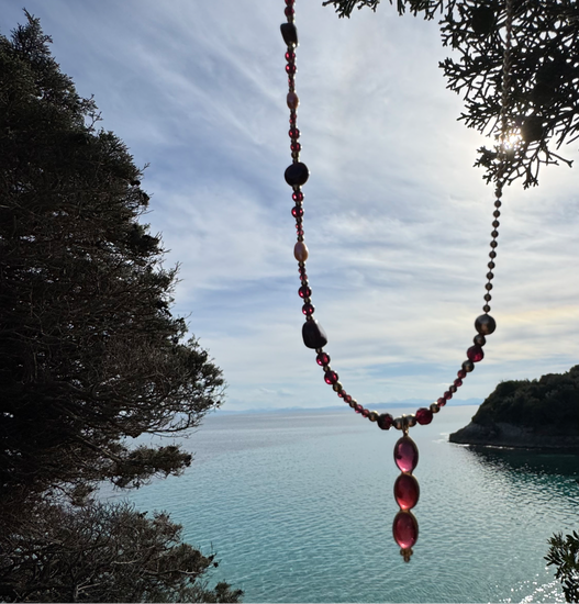 Collier TRIBALI Rouge sanguin - Grenat - MTFORJEL