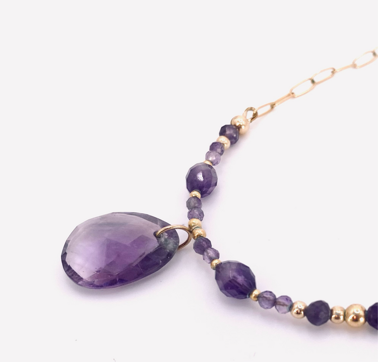 Collier GOCCIA n°1 Violet - Améthyste - MTFORJEL