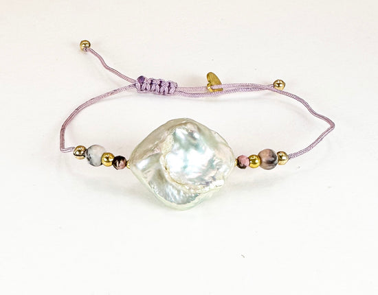 Bracelet RUVIZZA Rose pâle - Rhodonite et pierre de soleil - MTFORJEL