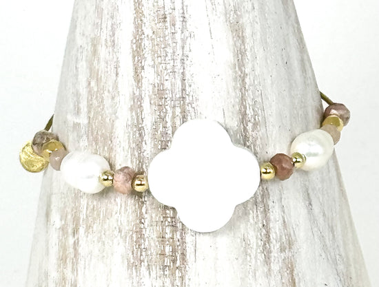 Bracelet LILI TRIFI Rose pâle - Rhodonite - MTFORJEL