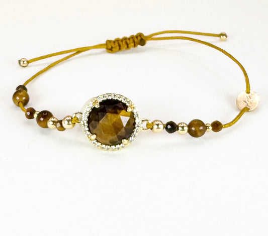 Bracelet PAVIMENTA n°1 Marron - Œil de tigre - MTFORJEL