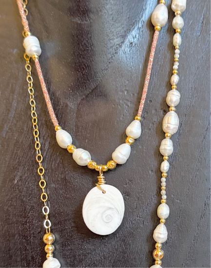 Collier œil de Sainte Lucie sur cordon - MTFORJEL