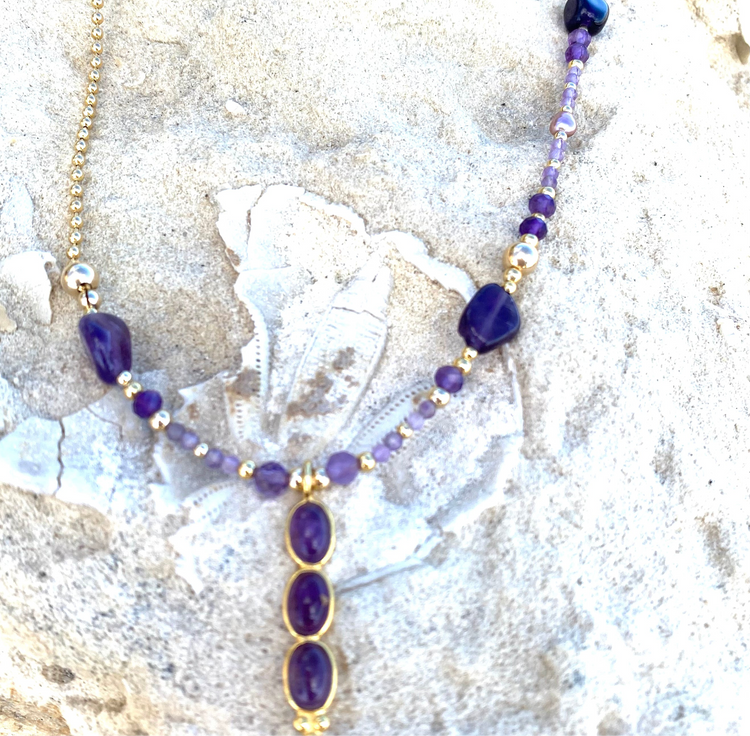 Collier TRIBALI Violet- Améthyste - MTFORJEL