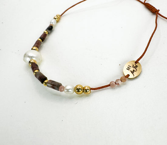 Bracelet FINEZZA LIA Rose pâle n°2 - Rhodonite - MTFORJEL