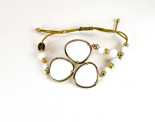 Bracelet FORTUNA DUO Blanc - Howlite - MTFORJEL