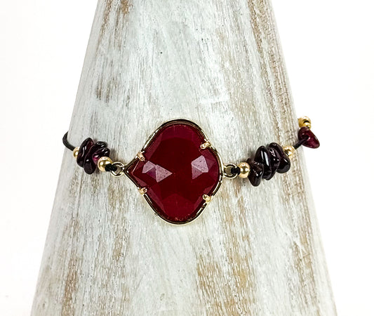 Bracelet PÉTALÉ Bordeaux - Grenat - MTFORJEL