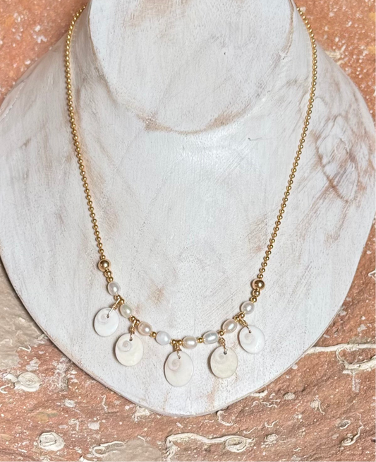 Collier 5 Oeil de Sainte Lucie sur chaîne en or lamibé - MTFORJEL