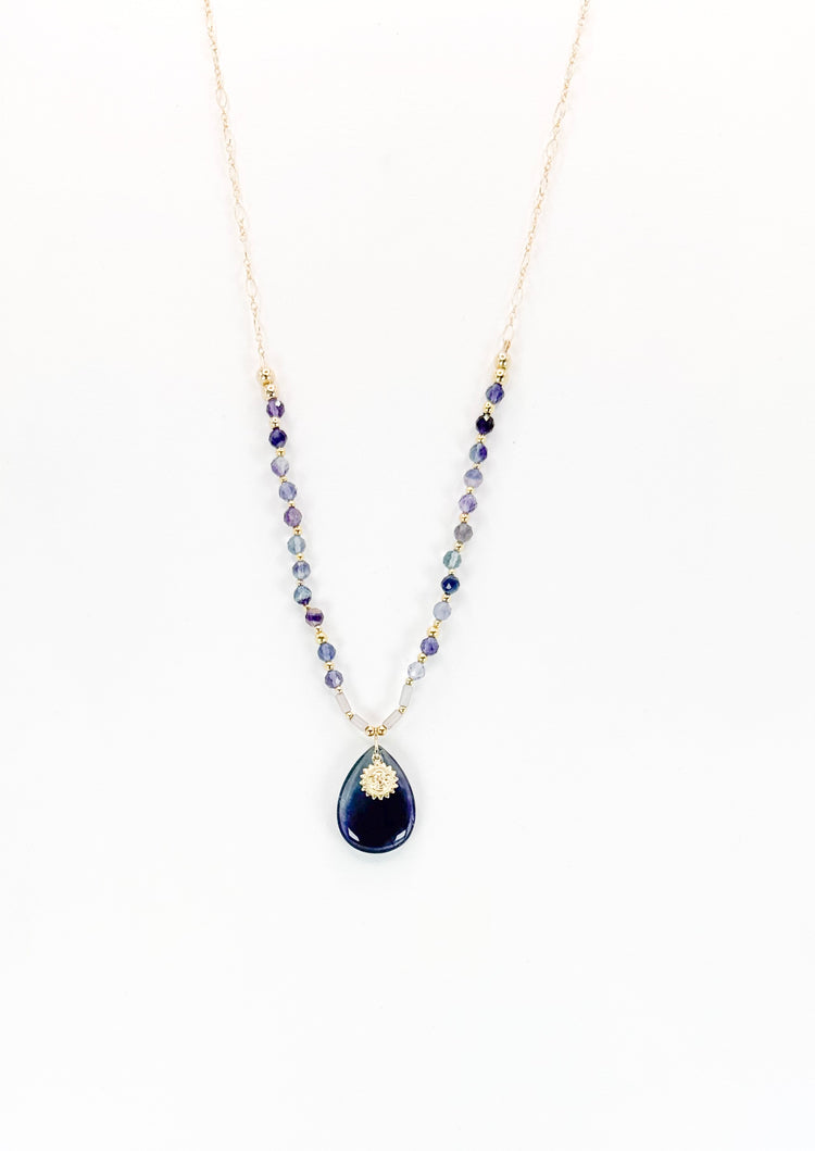 Collier SOLI Bleu violet - Fluorite - MTFORJEL