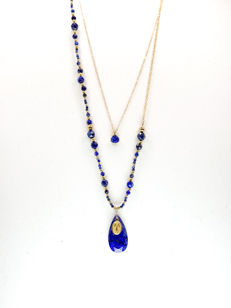 Collier FERVORE double rang n°6 Bleu - Lapis lazuli - MTFORJEL