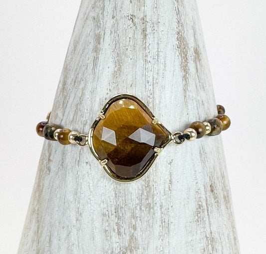Bracelet PÉTALÉ Marron - Oeil de tigre - MTFORJEL