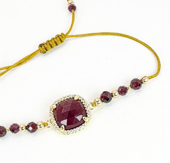 Bracelet PAVIMENTA n°2 Bordeaux - Grenat - MTFORJEL