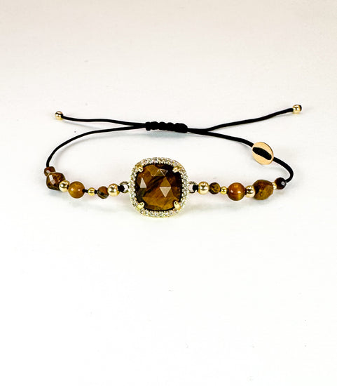 Bracelet PAVIMENTA n°2 Marron - Œil de tigre - MTFORJEL