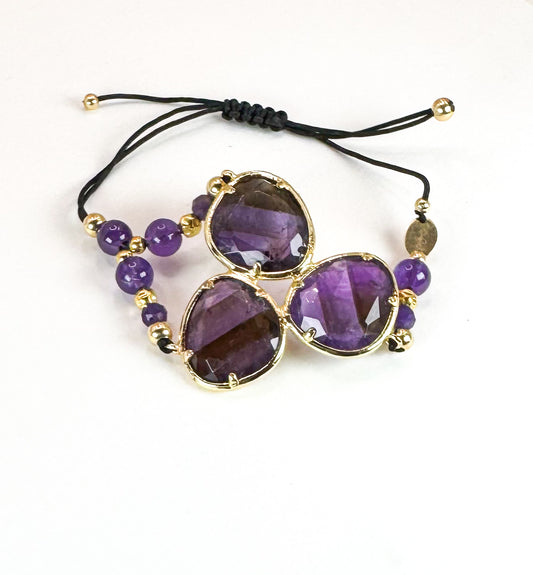 Bracelet FORTUNA DUO Violet - Améthyste - MTFORJEL