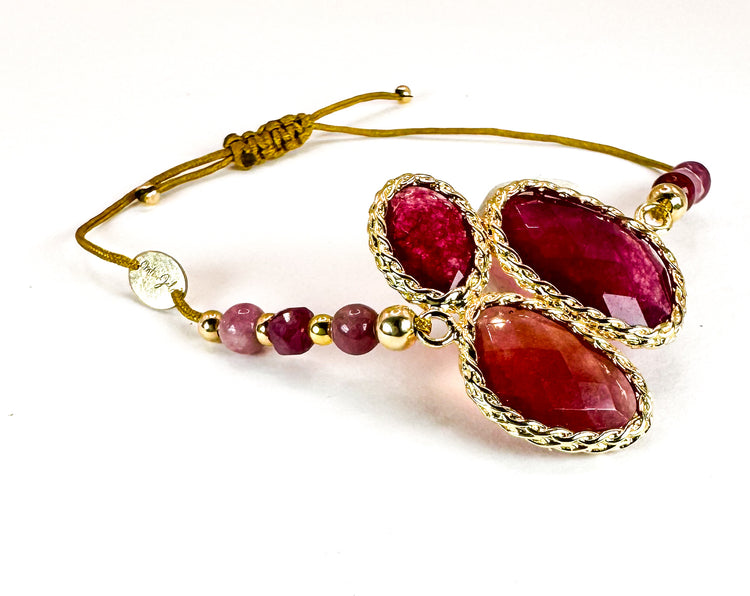 Bracelet FORTUNA UNO Rose Foncé - Quartz fraise - MTFORJEL