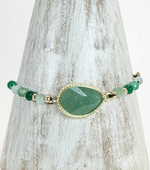 Bracelet SERZA Vert - Jade et aventurine - MTFORJEL