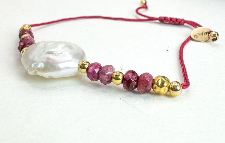 Bracelet DOLCEZZA LIA Rose foncé - Jade teintée - MTFORJEL