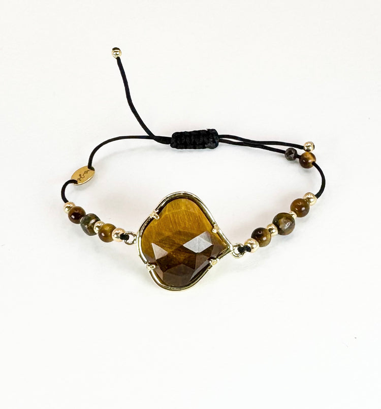 Bracelet PÉTALÉ Marron - Oeil de tigre - MTFORJEL