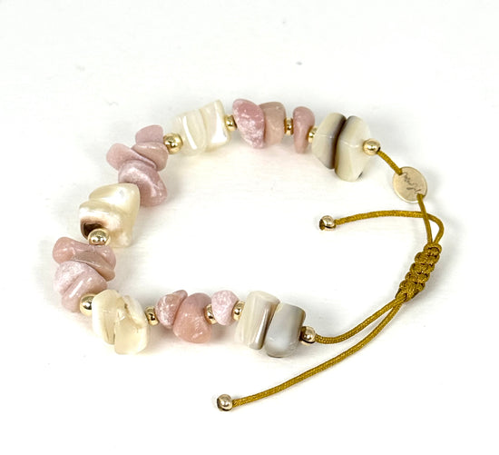 Bracelet LILI CUNCHI n°2 Rose pâle - Rhodonite - MTFORJEL