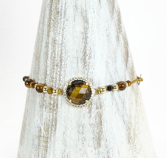 Bracelet PAVIMENTA n°1 Marron - Œil de tigre - MTFORJEL