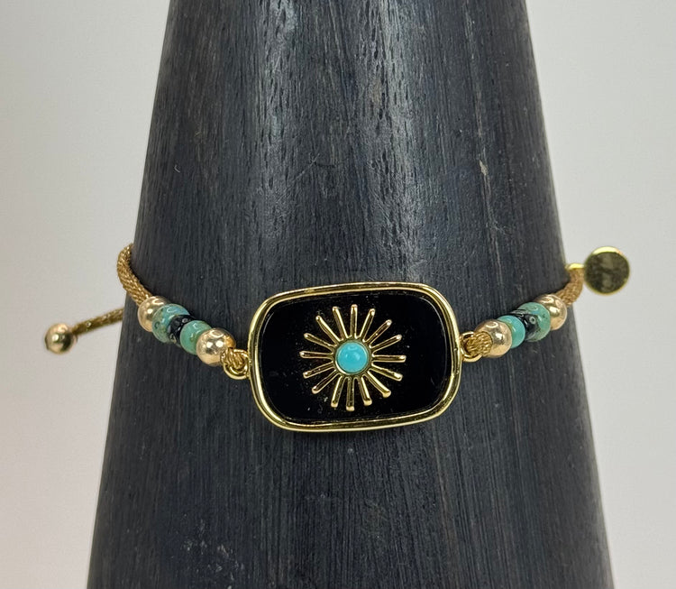 Bracelet USOLE Noir - Onyx et turquoise - MTFORJEL