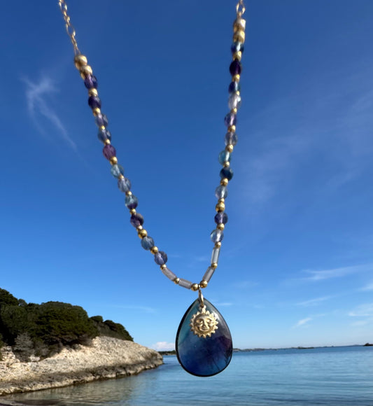 Collier SOLI Bleu violet - Fluorite - MTFORJEL