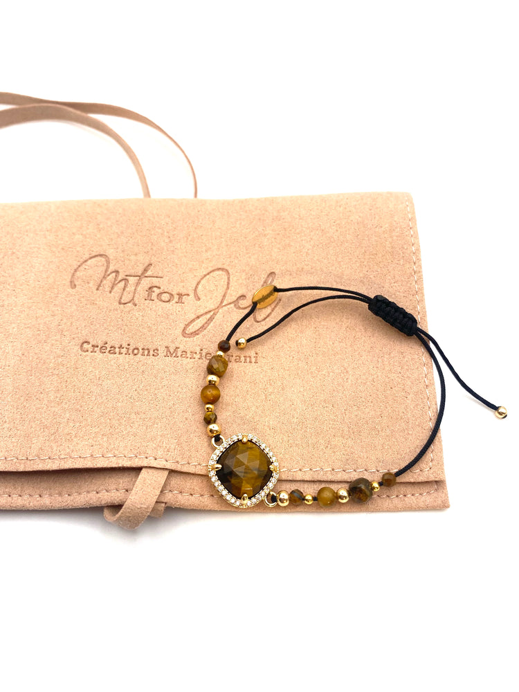 Bracelet PAVIMENTA n°2 Marron - Œil de tigre - MTFORJEL