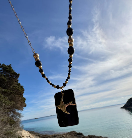 Collier ARUNDI - Onyx et obsidienne - MTFORJEL
