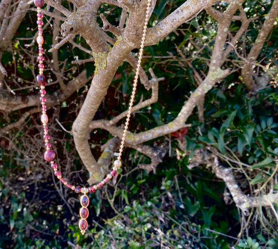 Collier TRIBALI Rouge sanguin en Grenat - MTFORJEL