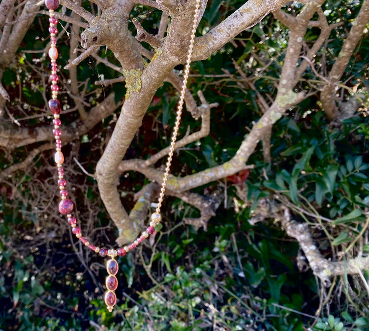 Collier TRIBALI Rouge sanguin en Grenat - MTFORJEL