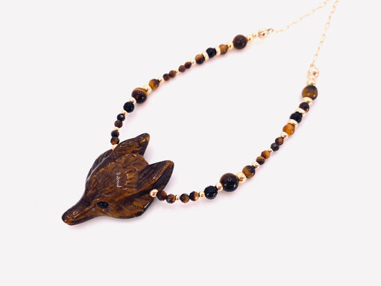Collier ANIMALUPA Marron - Oeil de tigre - MTFORJEL