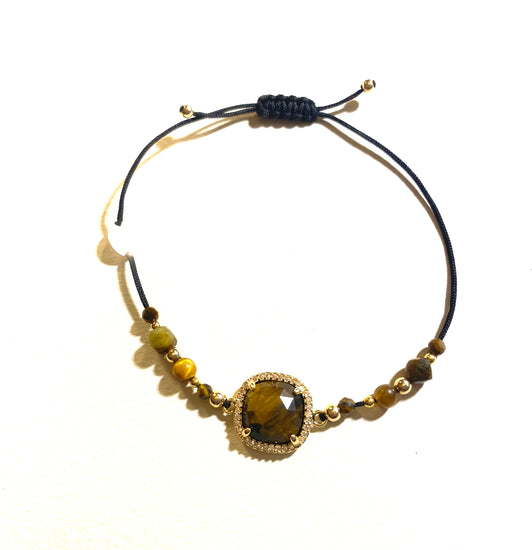 Bracelet PAVIMENTA n°2 Marron - Œil de tigre - MTFORJEL