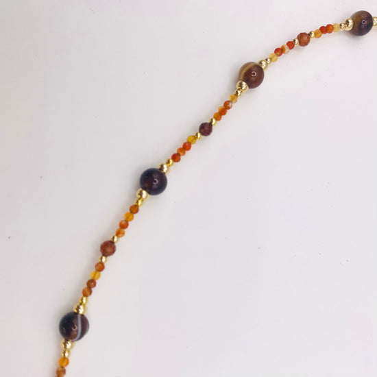 Collier FETTA DI VITA Brun orangé - Agate et Cornaline - MTFORJEL