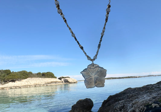 Collier FIORE  Gris - Agate - MTFORJEL