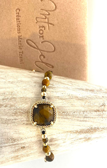 Bracelet PAVIMENTA n°2 Marron - Œil de tigre - MTFORJEL