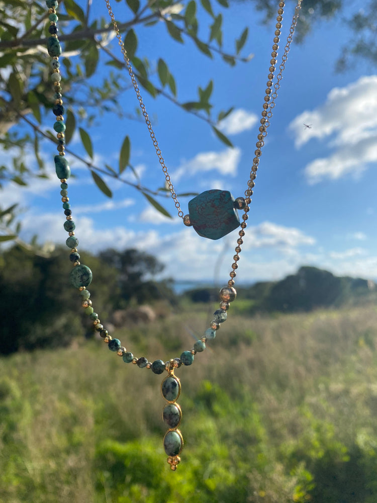 Collier TRIBALI double rang - Turquoise - MTFORJEL