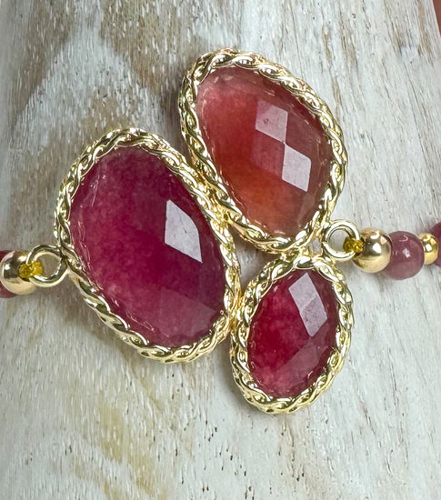 Bracelet FORTUNA UNO Rose Foncé - Quartz fraise - MTFORJEL