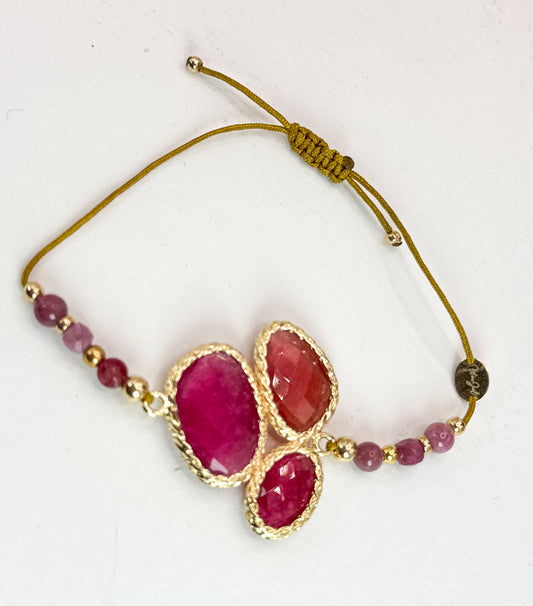 Bracelet FORTUNA UNO Rose Foncé - Quartz fraise - MTFORJEL