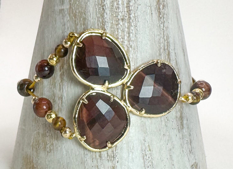 Bracelet FORTUNA DUO Marron - Oeil de tigre - MTFORJEL