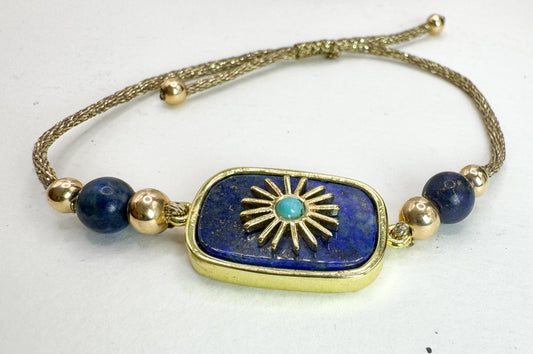Bracelet USOLE Bleu  - Lapiz lazuli et turquoise - MTFORJEL