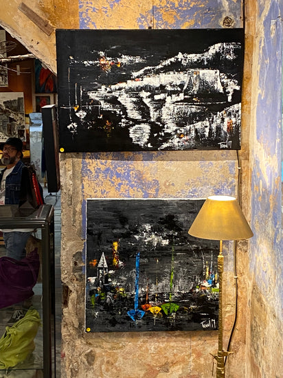 Les falaises de Bonifacio vues du Phare de Pertusato, en noir et blanc.