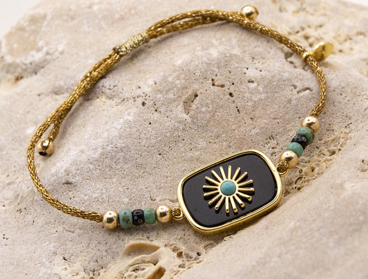 Bracelet USOLE Noir - Onyx et turquoise - MTFORJEL