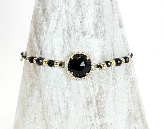 Bracelet PAVIMENTA n°1 Noir - Onyx et obsidienne - MTFORJEL