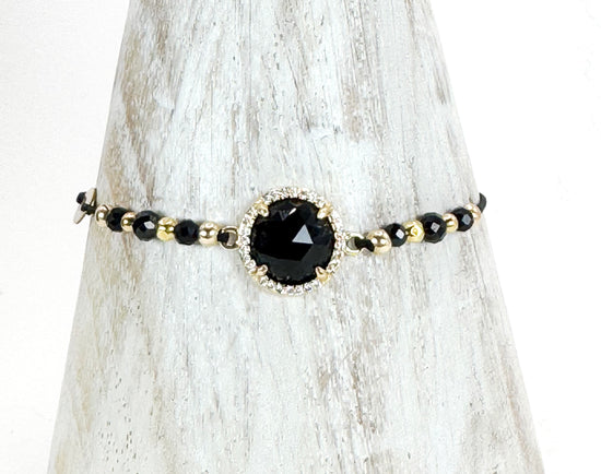 Bracelet PAVIMENTA n°1 Noir - Onyx et obsidienne - MTFORJEL