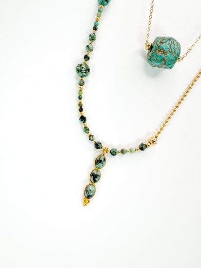 Collier TRIBALI double rang - Turquoise - MTFORJEL